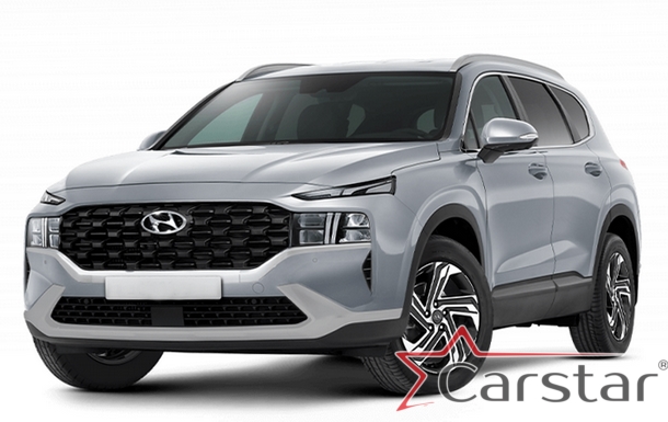 Текстильные коврики для Hyundai Santa Fe IV рестайл 3 ряда (2020->)